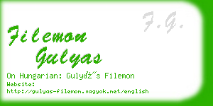 filemon gulyas business card